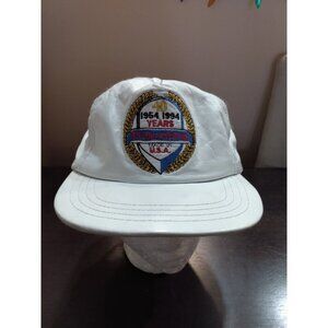 Vintage 90s Polaris Leather Strapback Hat 40 Year Anniversary 1994 Snowmobile